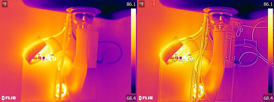 immagine termica di un lavandino con MSX